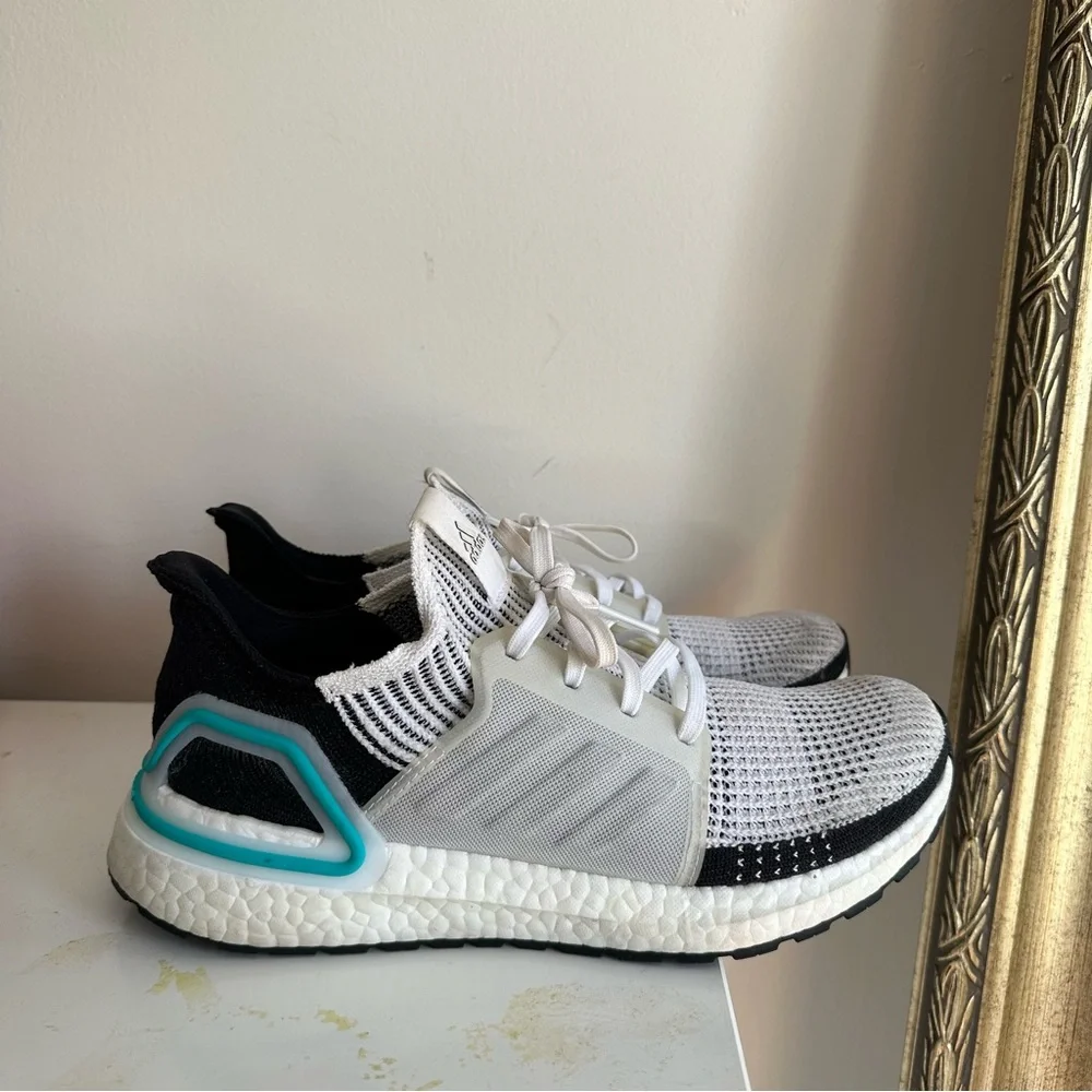 Adidas Ultra Boost 19‎ White Royal Sneakers Mens 8.5